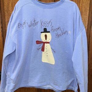 Blue Grandma Core Snowman Sweatshirt